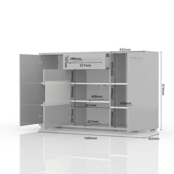 Komoda Radda PIANO K150V-3KS1F, več barv