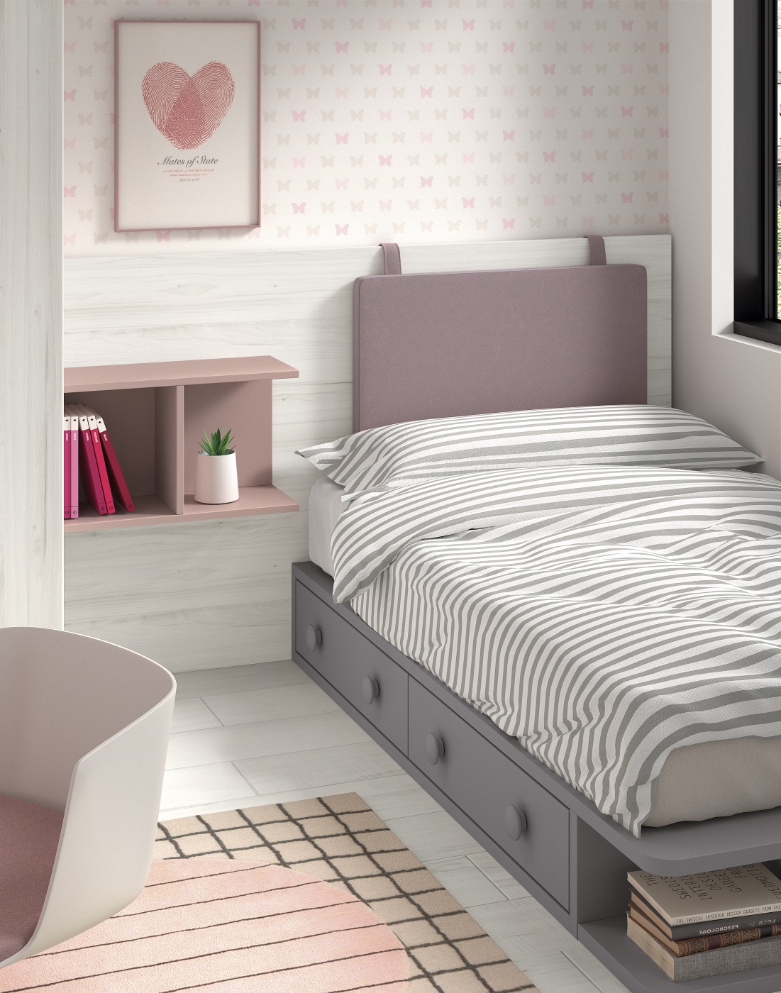 podrobnost postelje otroške sobe za punce compactos f 308