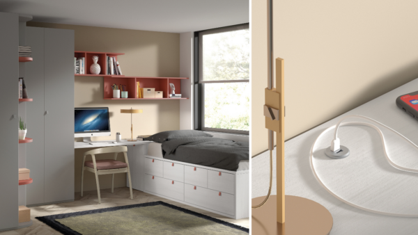 postelja in podrobnost sestava otroške sobe F024 - compactos