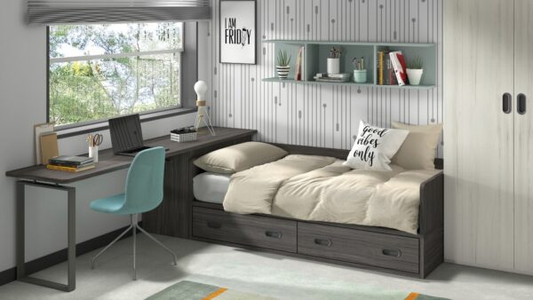 postelja s pisalno mizo otroške sobe F104 - compactos