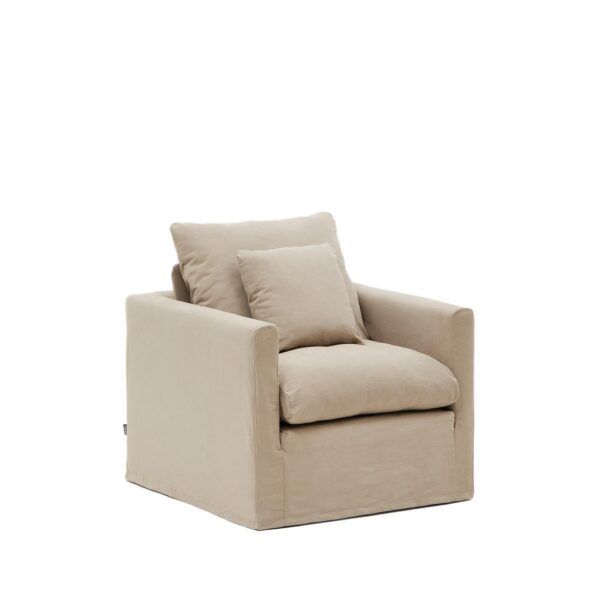 Fotelj Nora z blazino v taupe barvi - 92 cm