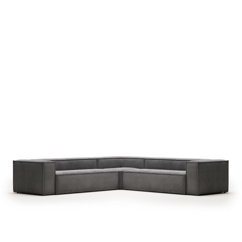 Kotna sedežna garnitura Blok v sivi barvi - 320 X 320 cm