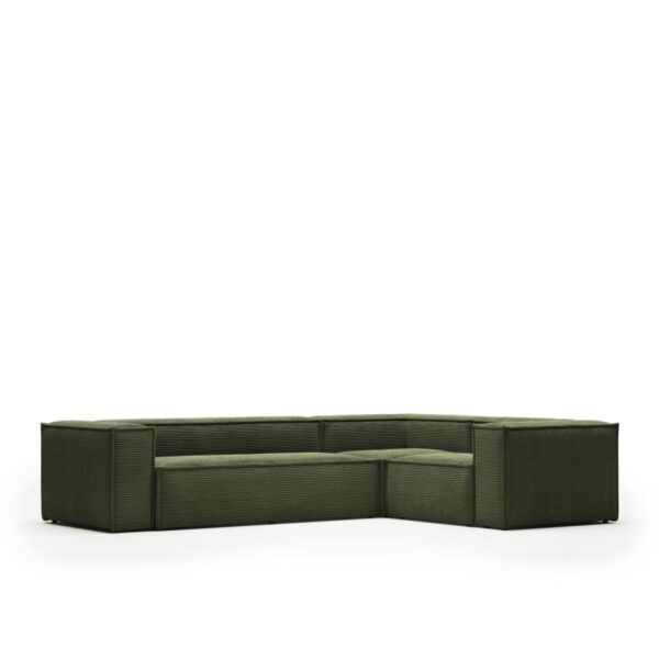 Kotna sedežna garnitura Blok v zeleni barvi -  320 x 230 cm ali 230 x 320 cm