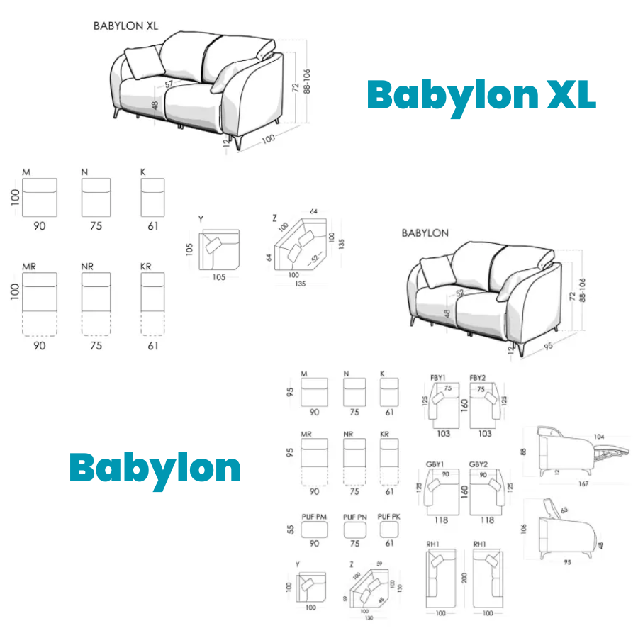 Babylon modularna sedežna garnitura - moduli