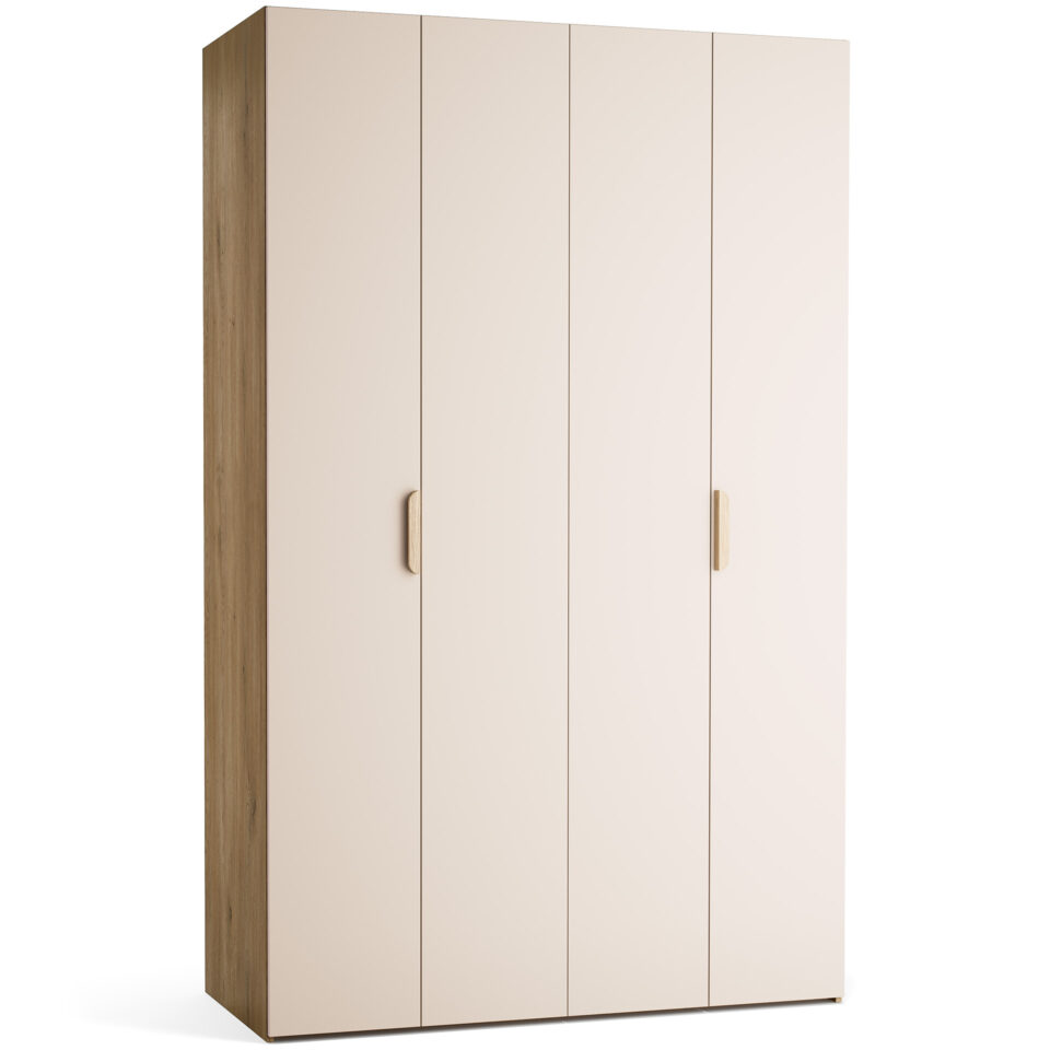 STOR GARDEROBNA OMARA PEŠČENE BARVE HRAST KORPUS 140X225