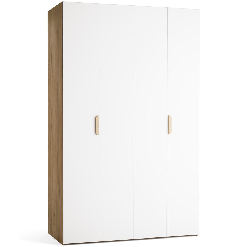 stor garderobna omara 140x225 bele barve