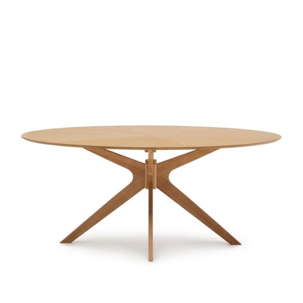 Lesena ovalna jedilna miza Naanim - dimenzije 180 x 110 cm