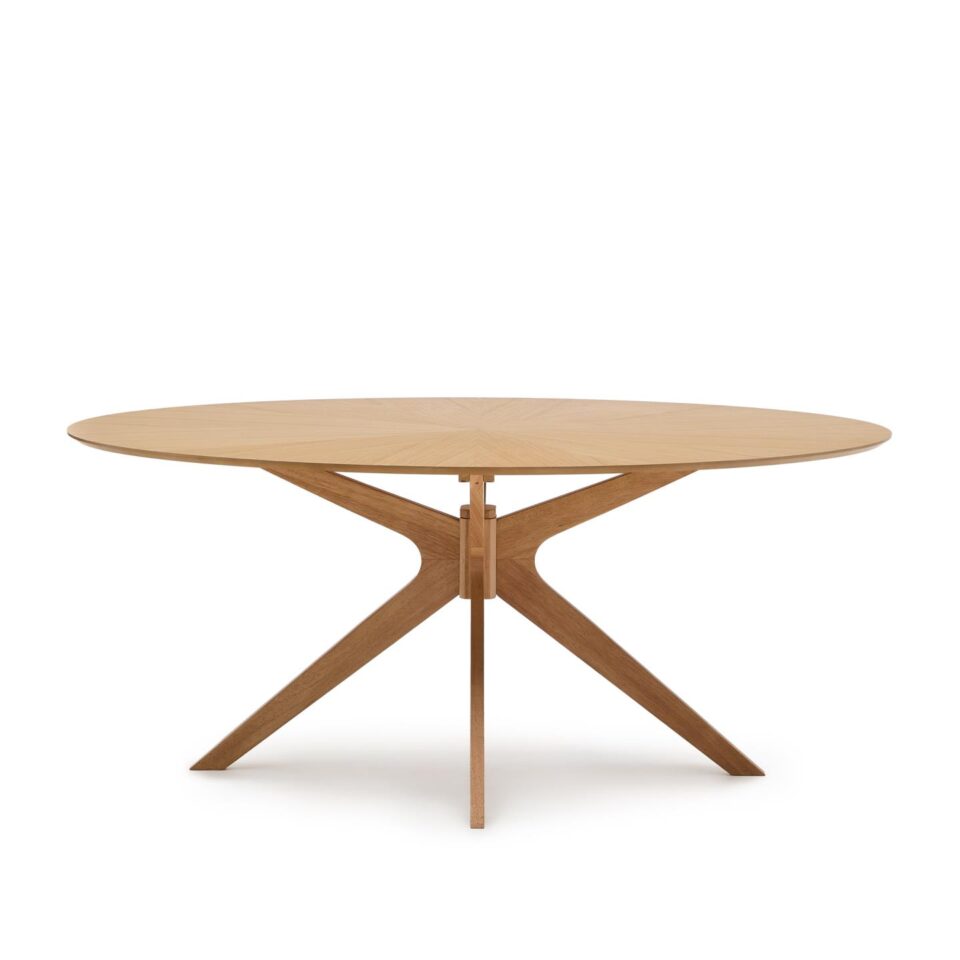 Lesena ovalna jedilna miza Naanim - dimenzije 180 x 110 cm