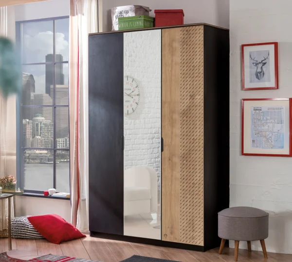 Garderobna omara Black, dimenzije 137 x 210 x 59 cm