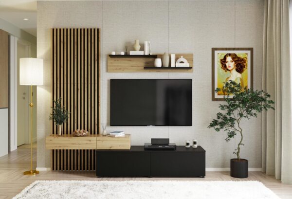 Dnevna soba Camino, artisan hrast/črna