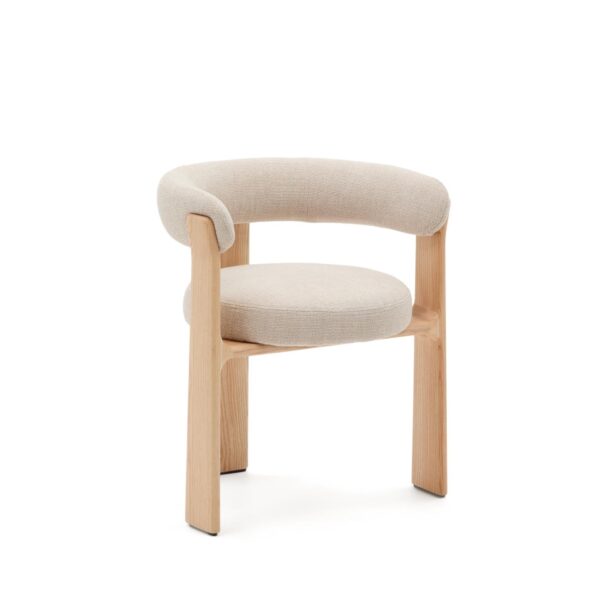 Granite stol s 3 nogami iz masivnega lesa, natur barve