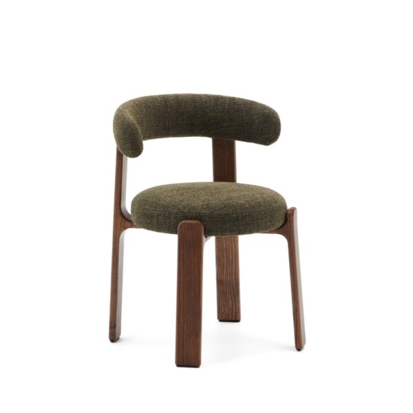 Granite stol zelen in masiven jesen v barvi oreha