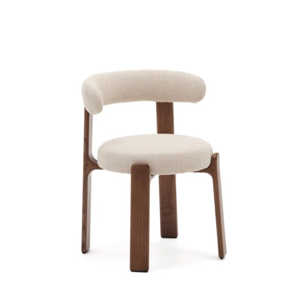 Granite stol bež in masiven jesen v barvi oreha