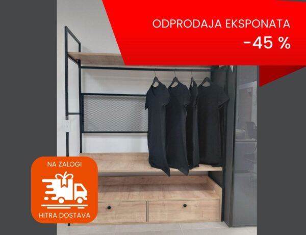 Eksponat Odprta garderobna omara L603