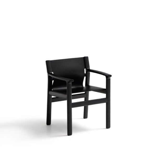 Stol Jan črne barve/črni masiven jesnov les