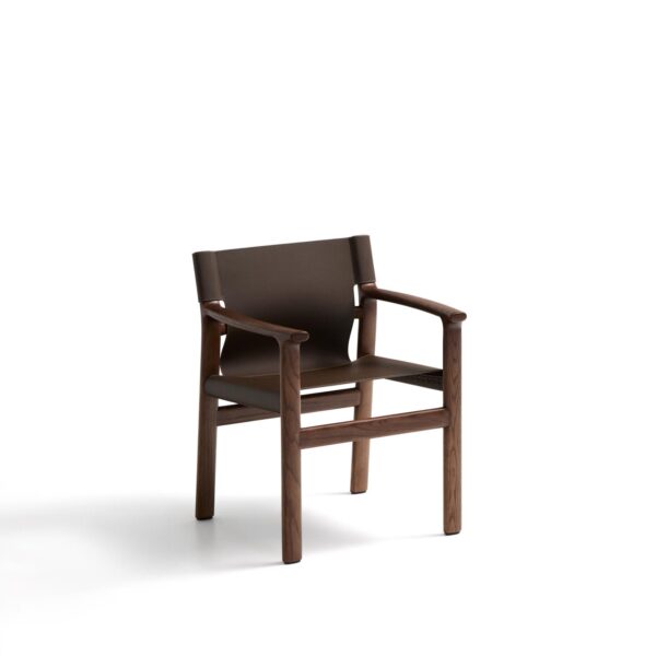 Stol Jan temno rjave barve/oreh masiven jesnov les