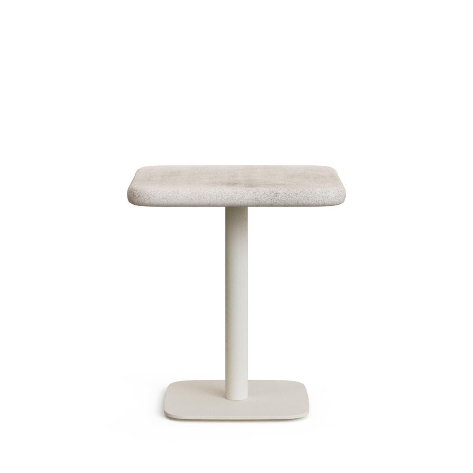 Visoka zunanja miza Dina iz cementa in jekla, dimenzije 70 x 70 cm