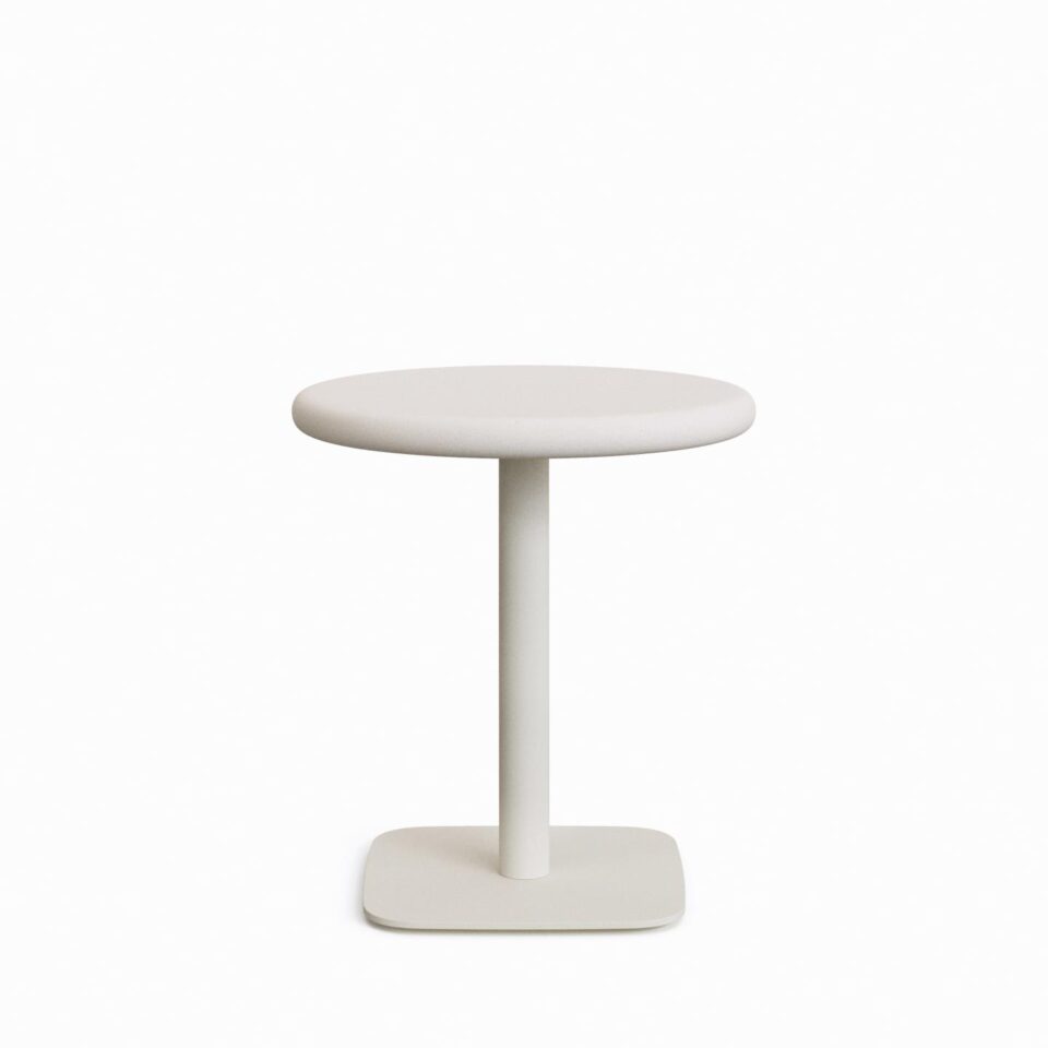 Zunanja okrogla miza Dina iz cementa in jekla, premera 70 cm