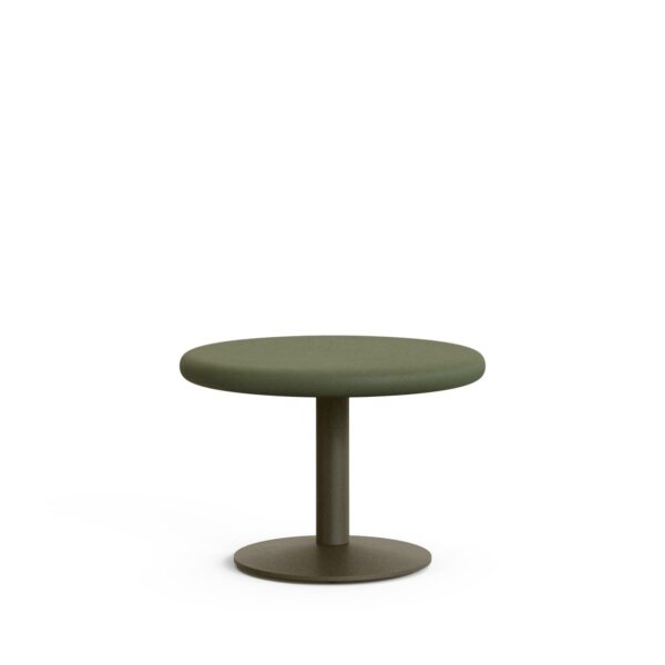 Zunanja okrogla miza Esilda iz cementa in jekla, premera 70 cm