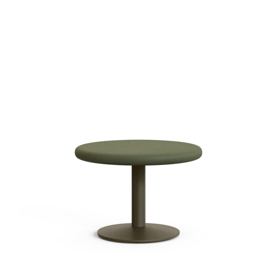 Zunanja okrogla miza Esilda iz cementa in jekla, premera 70 cm