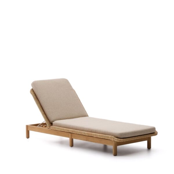 Vrtni ležalnik Galea iz masivnega tikovega lesa in umetnega ratana