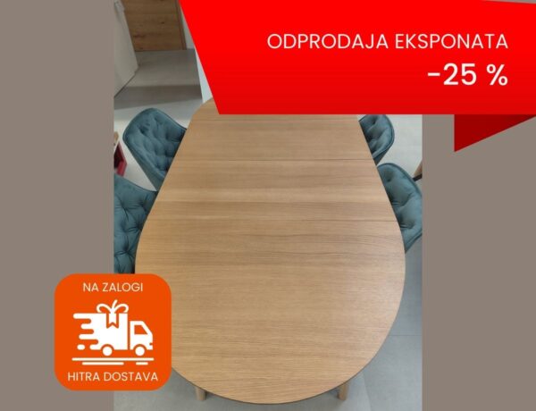 Eksponat raztegljiva jedilniška miza Oakland 120(200), 90