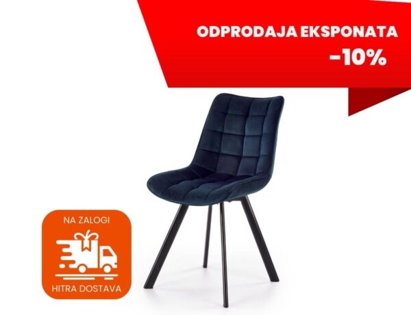 Eksponat jedilniški stoli K332 modri, komplat šrtirih