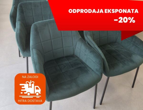 Eksponat jedilniški stoli K305 komplat šestih