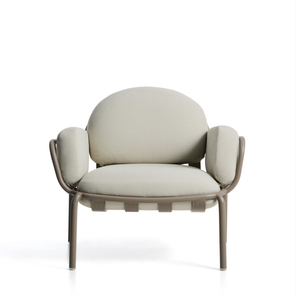 Zunanji fotelj Joncols, v taupe barvi