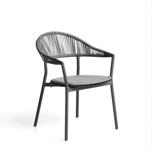 Zunanji zložljiv stol Alimia v sivi barvi