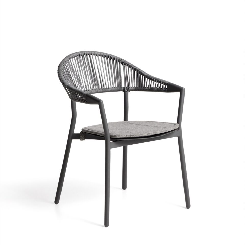 Zunanji zložljiv stol Alimia v sivi barvi