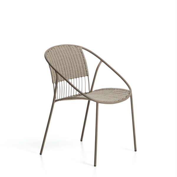 Zunanji zložljivi stol Atrani, v bež barvi