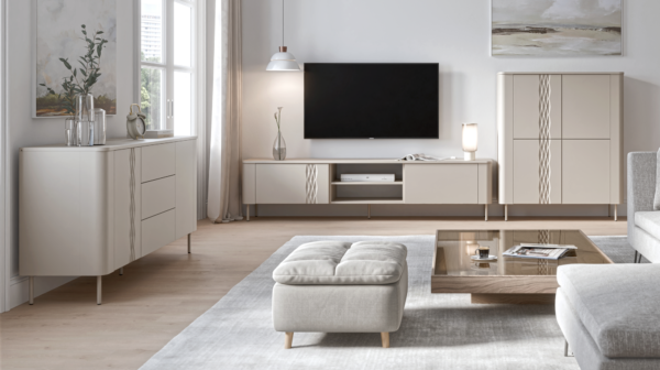 Dnevna soba Tirante: TV komoda, visoka komoda in komoda s predali