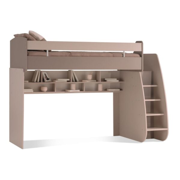 Povišana modularna postelja z omaro in stopnicami Ria