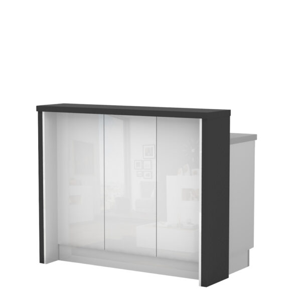 Barski pult Riva PULT-120/2, 129 cm, kristalno bela fronta, izrez izdelka