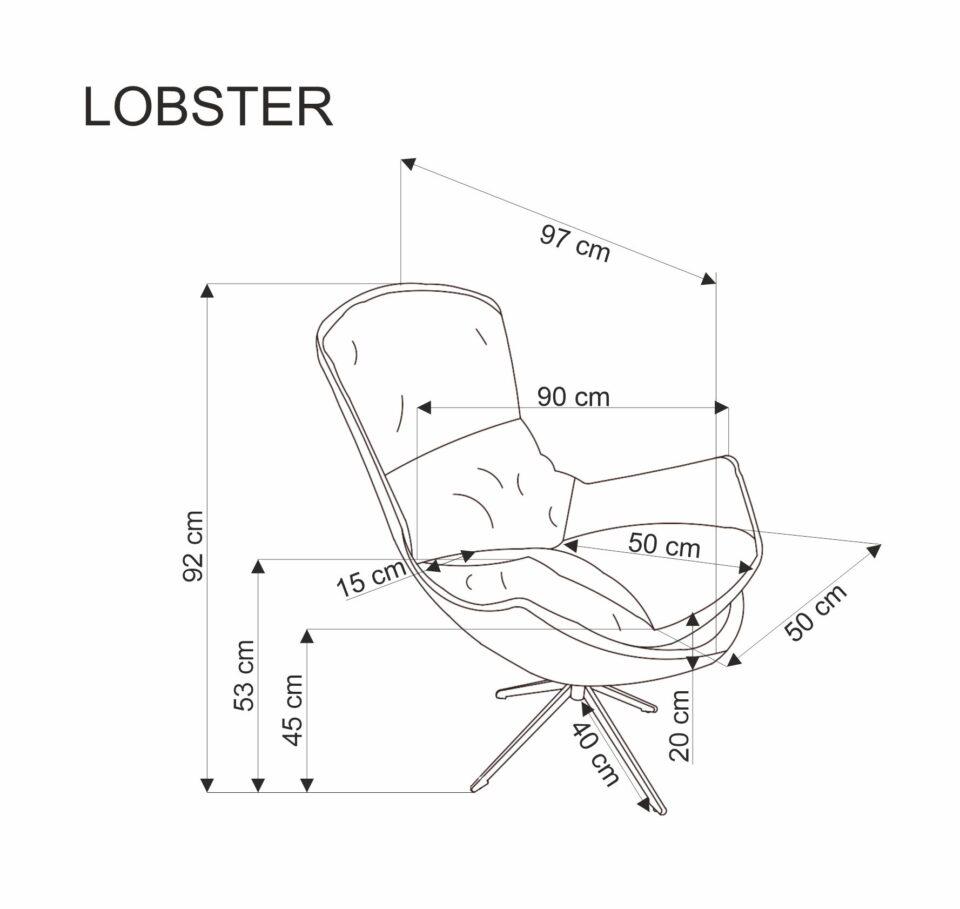Fotelj Lobster, bež