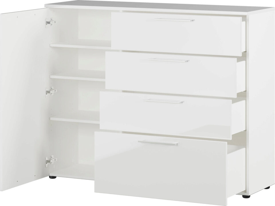 Komoda Sunnyvale 3554 v beli barvi, odprta