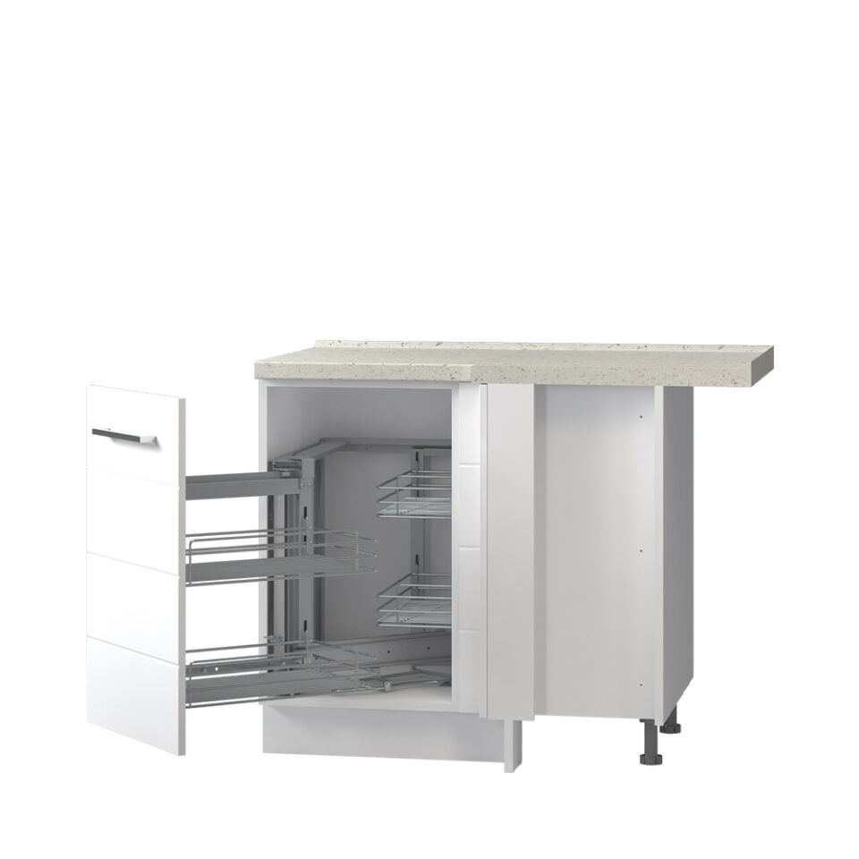 Kuhinjska kotna spodnja omarica z mehanizmom Magic Corner, levo odpiranje Highline R-UG-1KMCL/3, 109 cm, izrez izdelka