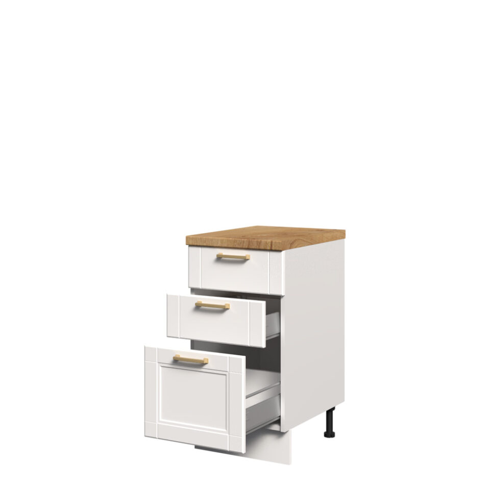 Kuhinjska spodnja omarica s tremi predali Tara R-45-3MBOX/4, 45 cm, izrez izdelka