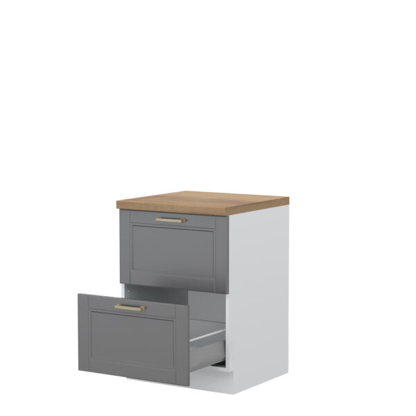 Kuhinjska spodnja omarica z dvema predaloma Tara R-60-2MBOX/4, 60 cm, izrez izdelka