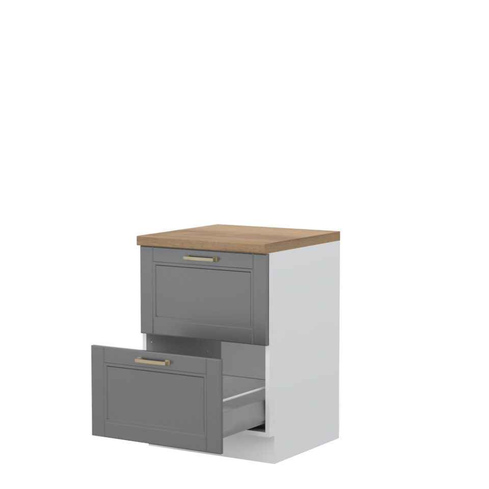 Kuhinjska spodnja omarica z dvema predaloma Tara R-60-2MBOX/4, 60 cm, izrez izdelka