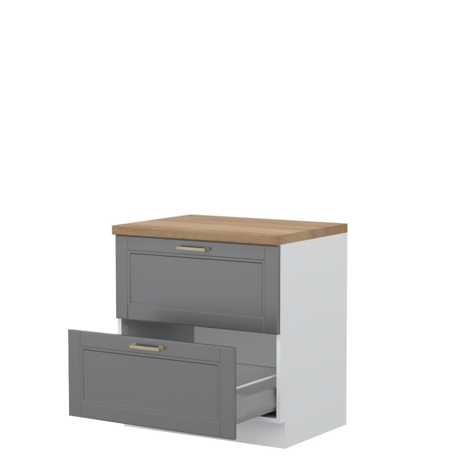 Kuhinjska spodnja omarica z dvema predaloma Tara R-80-2MBOX/4, 80 cm, izrez izdelka
