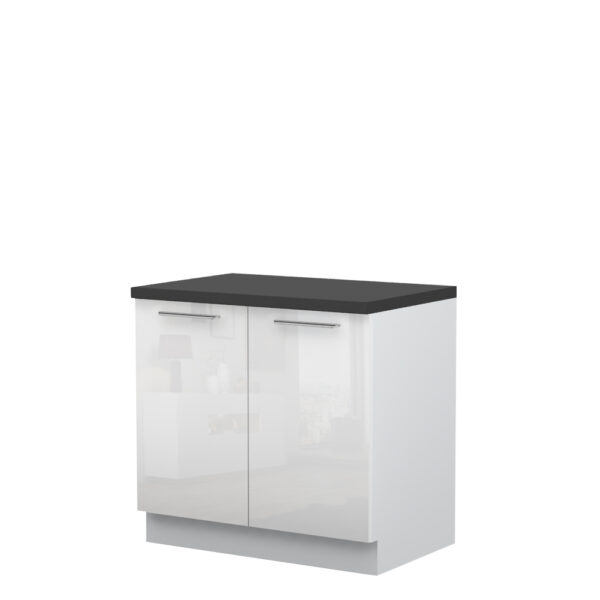 Kuhinjska spodnja omarica z dvojnimi vrati Riva R-90-2K/2, 90 cm, kristalno bela fronta, izrez izdelka