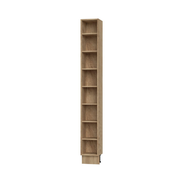 Kuhinjska visoka omara z odprtimi policami Riva K21-30-OP, 30 cm, kristalno bela fronta, izrez izdelka
