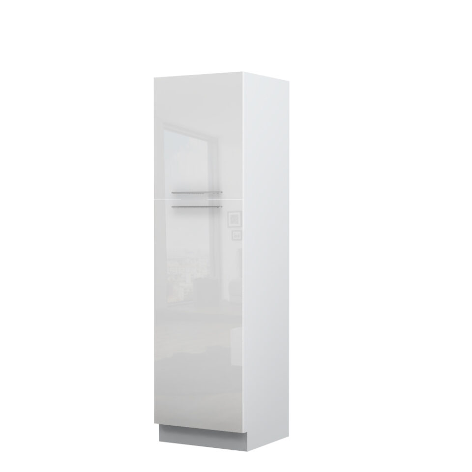 Kuhinjska visoka omara za vgradni hladilnik Riva K21-60-2KF/2, 60 cm, kristalno bela fronta, izrez izdelka