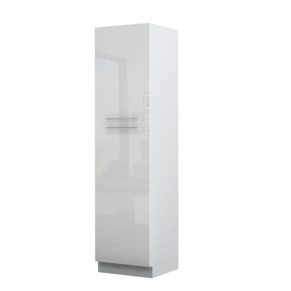 Kuhinjska visoka omara za vgradni hladilnik Riva K23-60-2KF/2, 60 cm, kristalno bela fronta, izrez izdelka