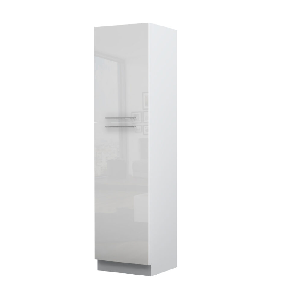 Kuhinjska visoka omara za vgradni hladilnik Riva K23-60-2KF/2, 60 cm, kristalno bela fronta, izrez izdelka