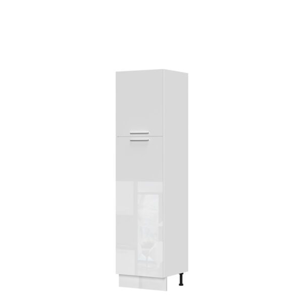 Kuhinjska visoka omara za vgradni hladilnik, z dvojnimi vrati Riva K23-60-2KV/2, 60 cm, kristalno bela fronta, izrez izdelka