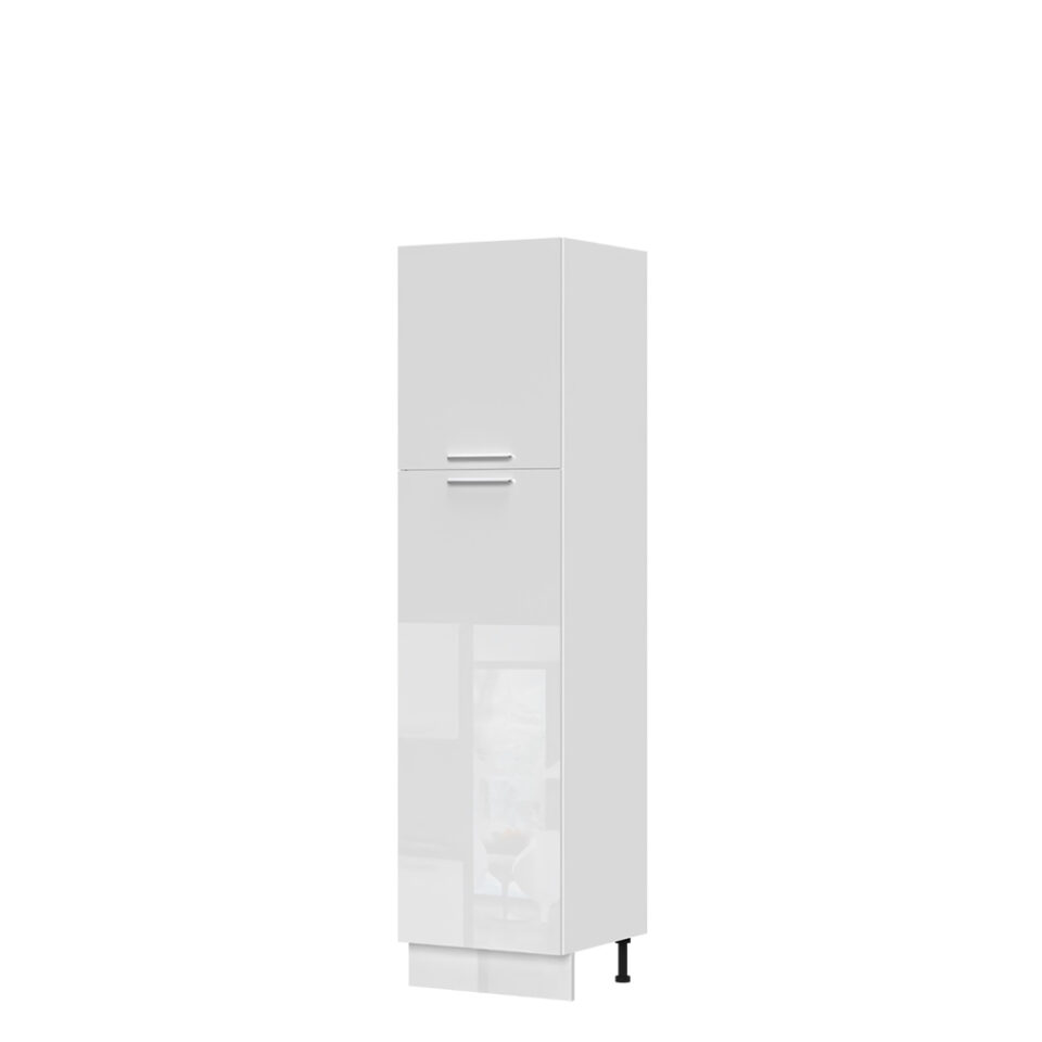 Kuhinjska visoka omara za vgradni hladilnik, z dvojnimi vrati Riva K23-60-2KV/2, 60 cm, kristalno bela fronta, izrez izdelka