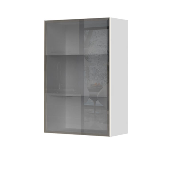 Kuhinjski gornji viseći element s staklenim vratima u alu okviru Evergreen V9-60-1AL, 60 cm, visina 91 cm